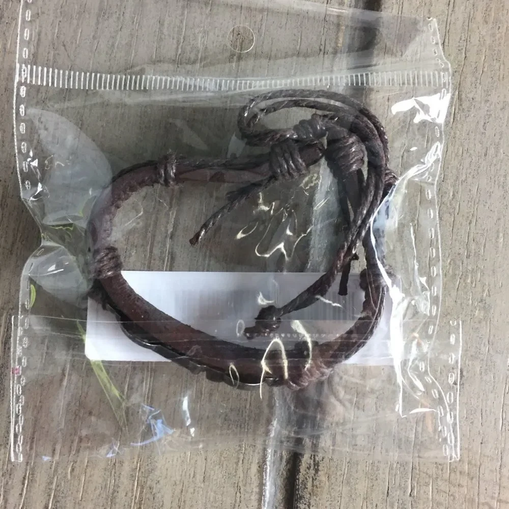 New Motorcycle Brown with Silver Decor Bracelet